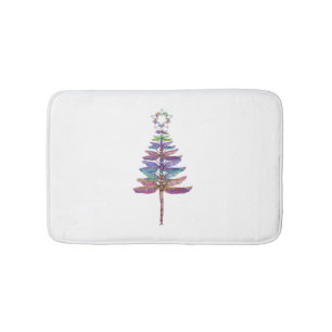 Dragonfly Christmas Tree    Bath Mat