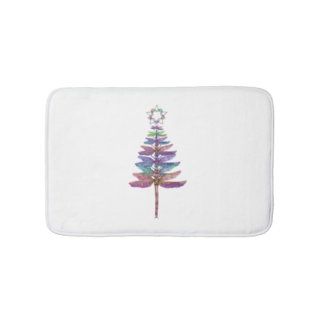 Dragonfly Christmas Tree    Bath Mat (Front)