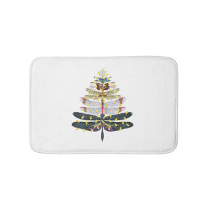 Dragonfly Christmas Tree   Bath Mat