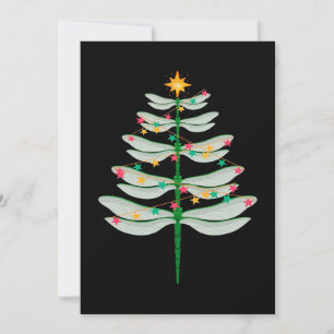 Dragonfly Christmas Tree canvas print Holiday Card
