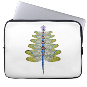 Dragonfly Christmas Tree, Christmas insect Lover Laptop Sleeve