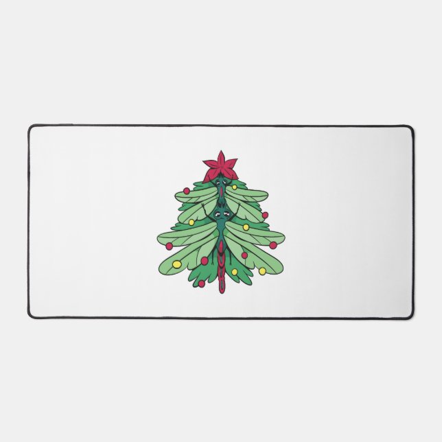 Dragonfly Christmas Tree  Desk Mat (Front)