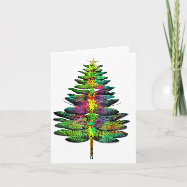 Dragonfly Christmas Tree Dragonfly Xmas  Card (Front)