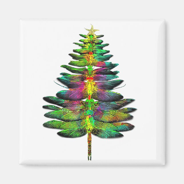 Dragonfly Christmas Tree Dragonfly Xmas  Magnet (Front)