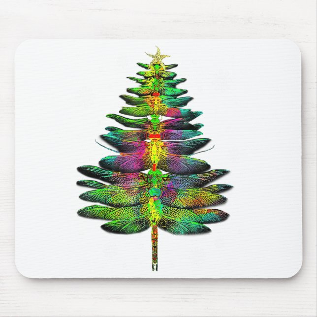 Dragonfly Christmas Tree Dragonfly Xmas  Mouse Pad (Front)