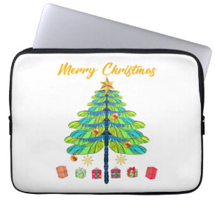 Dragonfly Christmas Tree Gift Laptop Sleeve