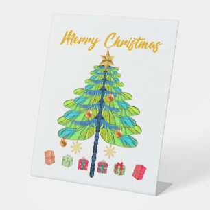 Dragonfly Christmas Tree Gift Pedestal Sign