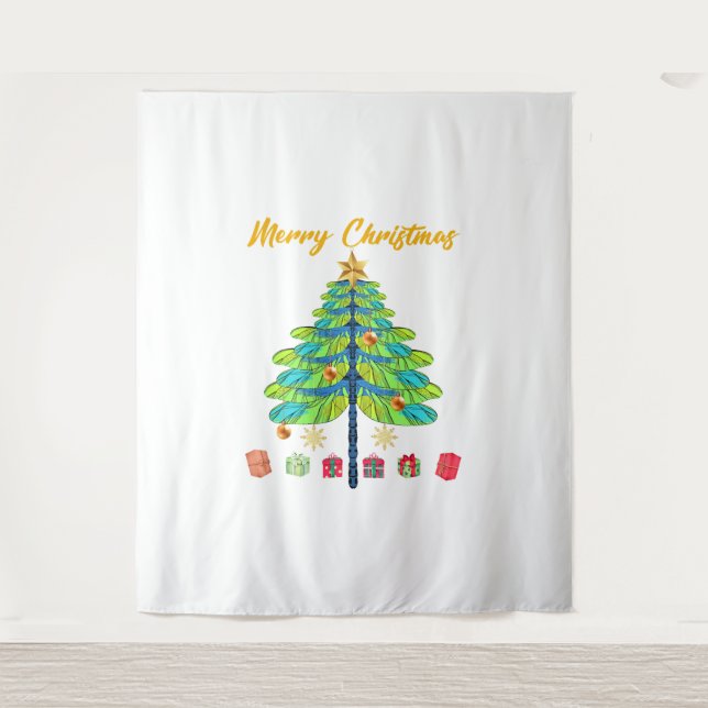 Dragonfly Christmas Tree Gift Tapestry (Front)