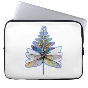 Dragonfly Christmas tree Laptop Sleeve