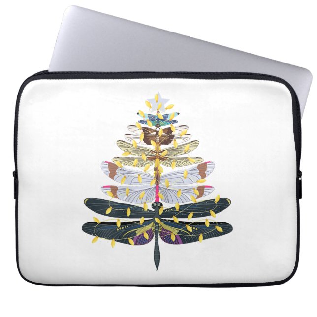 Dragonfly Christmas Tree   Laptop Sleeve (Front)