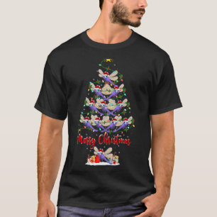 Dragonfly Christmas Tree Lights Dragonfly Xmas T-Shirt