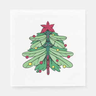 Dragonfly Christmas Tree  Napkin
