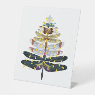 Dragonfly Christmas Tree Pedestal Sign