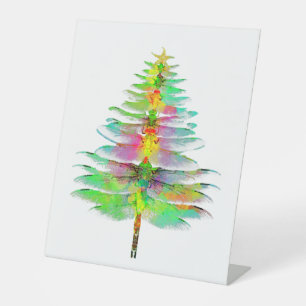 Dragonfly Christmas Tree Pedestal Sign