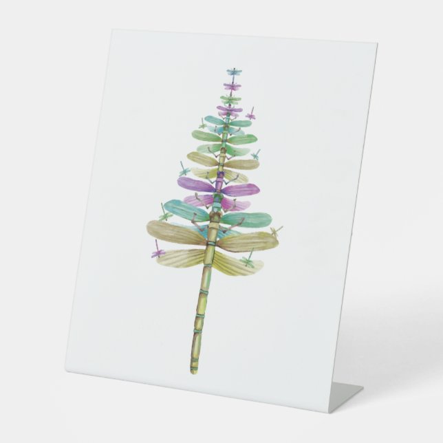 Dragonfly Christmas Tree     Pedestal Sign (Front)