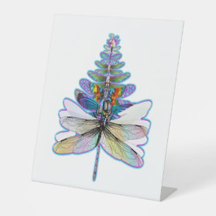 Dragonfly Christmas tree Pedestal Sign