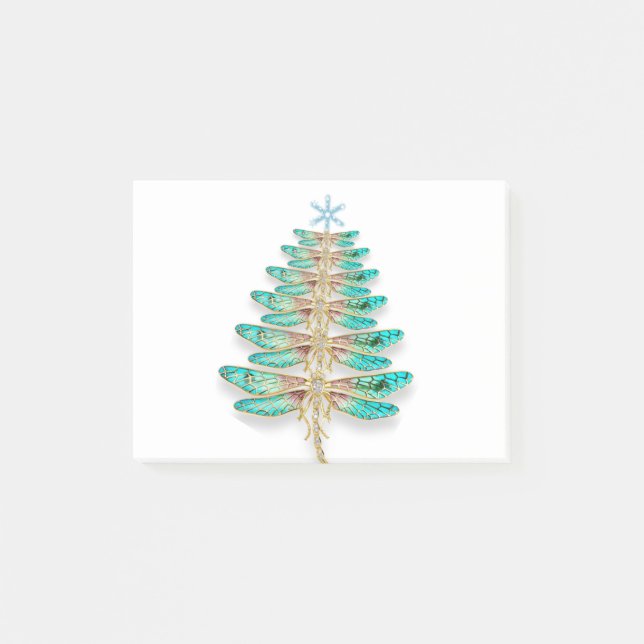 Dragonfly Christmas tree Post-it Notes (Front)