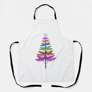 Dragonfly Christmas Tree Shirt Insect Lover Xmas C Apron