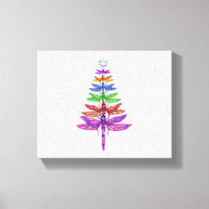 Dragonfly Christmas Tree Shirt Insect Lover Xmas C Canvas Print