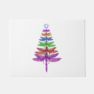 Dragonfly Christmas Tree Shirt Insect Lover Xmas C Doormat