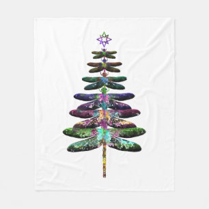 Dragonfly Christmas Tree Shirt Insect Lover Xmas C Fleece Blanket