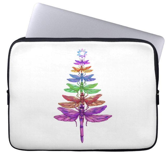 Dragonfly Christmas Tree Shirt Insect Lover Xmas C Laptop Sleeve (Front)