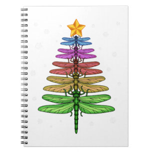 Dragonfly Christmas Tree Shirt Insect Lover Xmas C Notebook