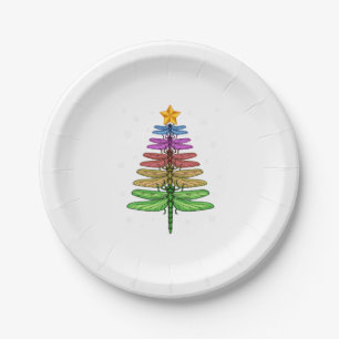 Dragonfly Christmas Tree Shirt Insect Lover Xmas C Paper Plate