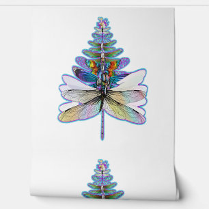 Dragonfly Christmas tree           Wallpaper