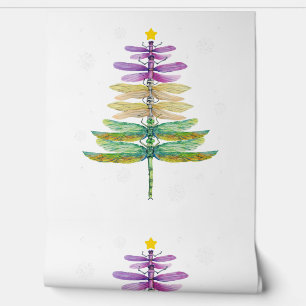 dragonfly Christmas tree   Wallpaper
