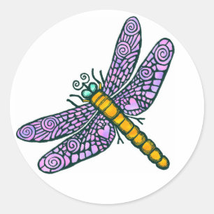 Dragonfly Classic Round Sticker