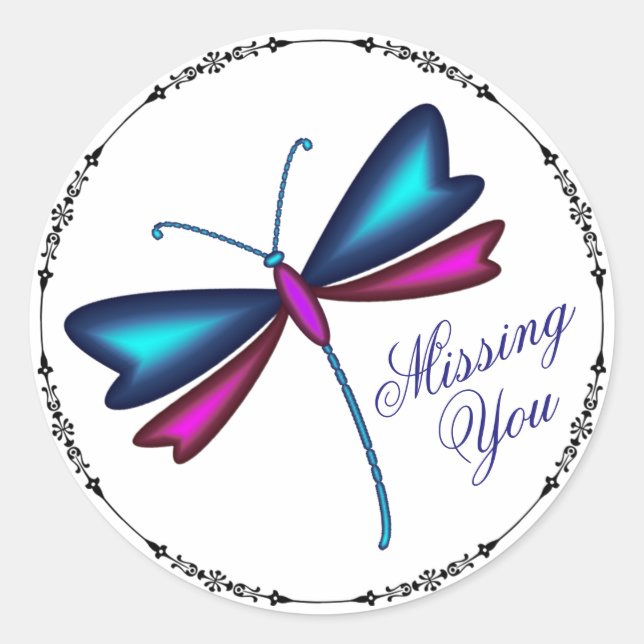 Dragonfly Classic Round Sticker (Front)