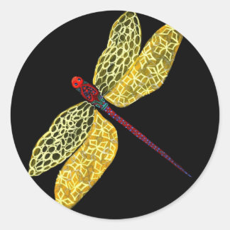 Dragonfly Classic Round Sticker