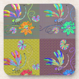 Dragonfly Collage Coaster