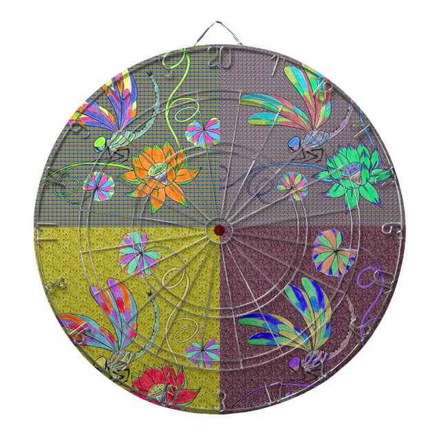 Dragonfly Collage Dartboard (Front)
