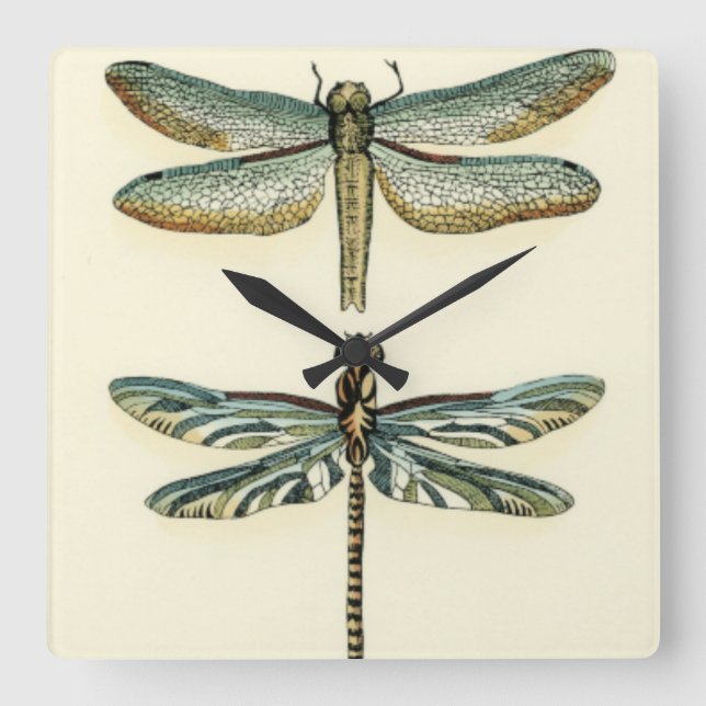 Dragonfly Collection by Chariklia Zarris Square Wall Clock (Front)