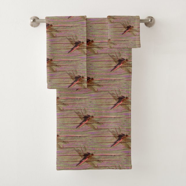 Dragonfly Colourful Bath Towel Set (Insitu)