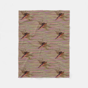 Dragonfly Colourful Fleece Blanket