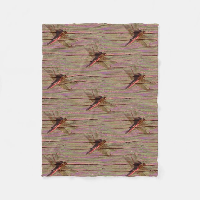 Dragonfly Colourful Fleece Blanket (Front)