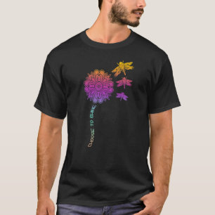 Dragonfly Colourful Mandala Peace Zen Yoga Chakra  T-Shirt