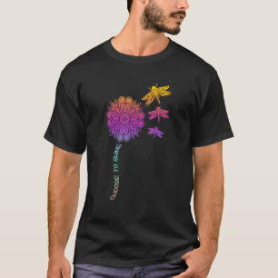 Dragonfly Colourful Mandala Peace Zen Yoga Chakra  T-Shirt