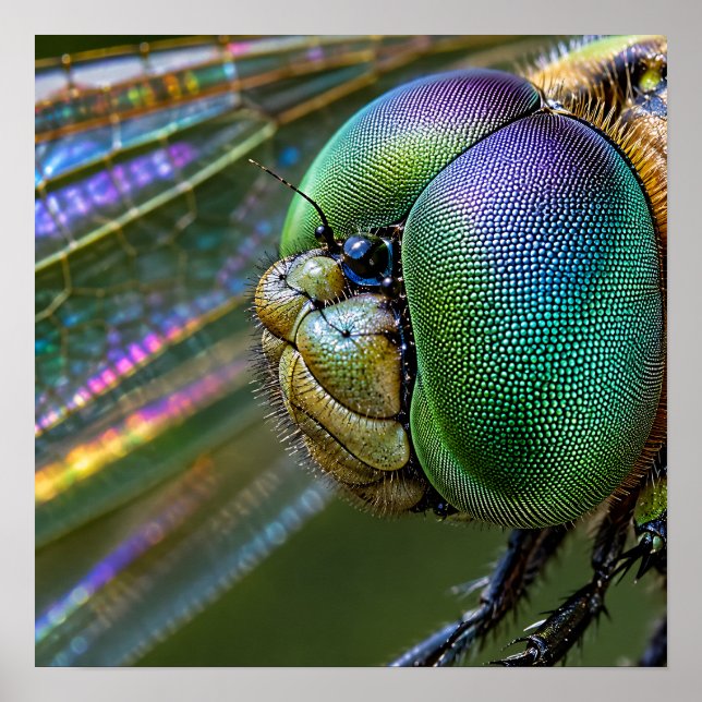 Dragonfly Compound Eye Macro Photography  Poster (Front)