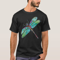 Dragonfly Contour With Ornate Wings