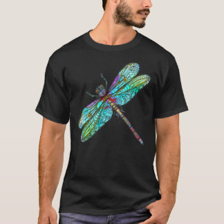 Dragonfly Contour With Ornate Wings T-Shirt