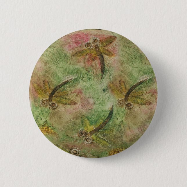 Dragonfly Cotton Candy 6 Cm Round Badge (Front)