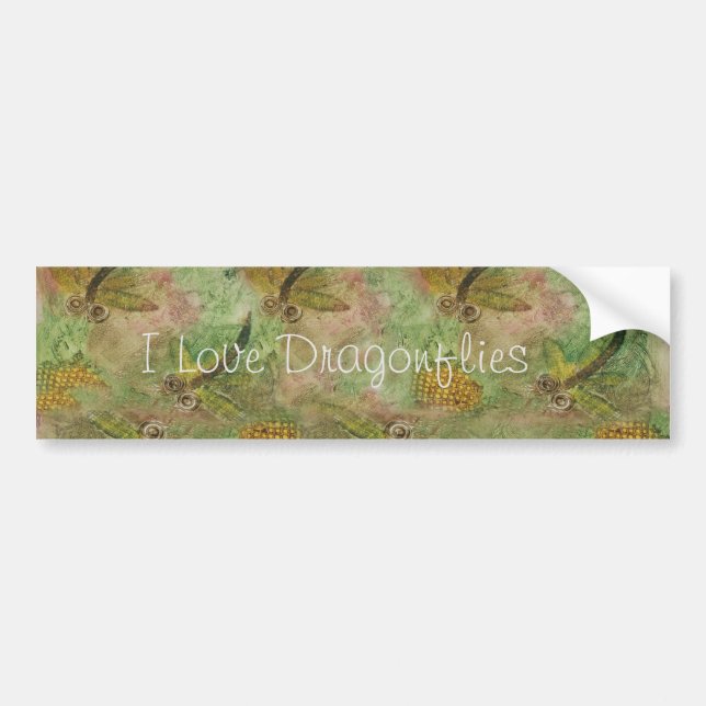 Dragonfly Cotton Candy Bumper Sticker (Front)