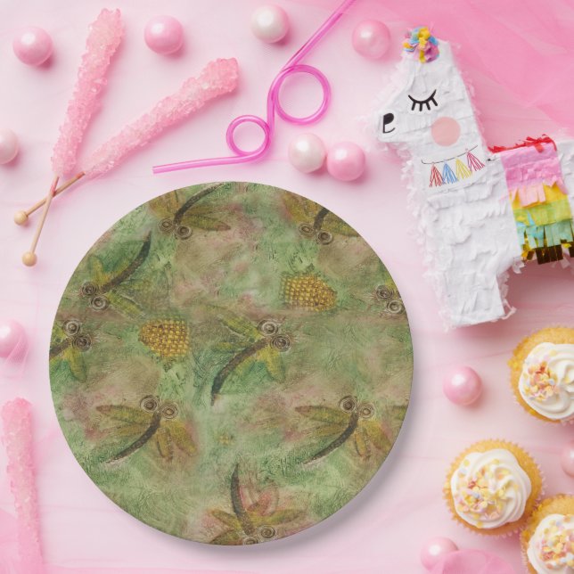 Dragonfly Cotton Candy Paper Plate (Party)