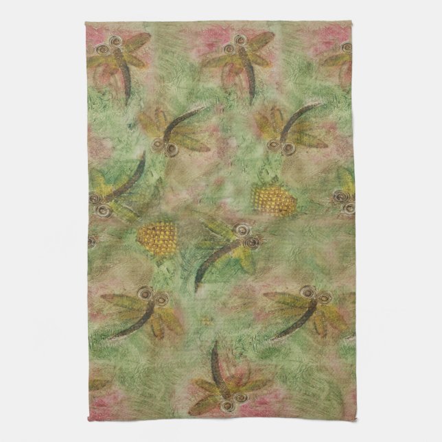 Dragonfly Cotton Candy Tea Towel (Vertical)