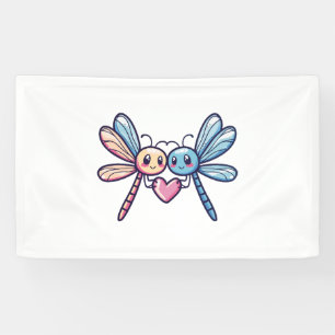 Dragonfly couple in love animal Valentine's Day Banner