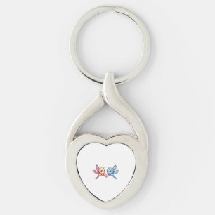 Dragonfly couple love couple in love key ring